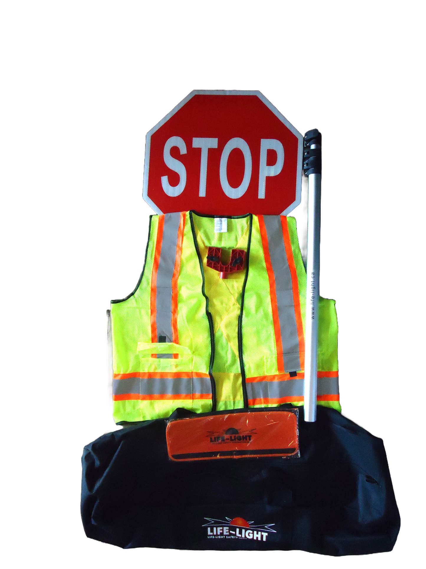 Stop/Slow paddle, Flagger Kit, portable stop sign, Road safety, Safety vest